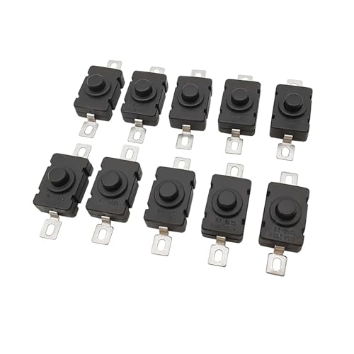 ElectronicSwitch 10Pcs KAN-28 1.5A/250V Flashlight Switch Self Locking SMD Type 18 x 12mm 2Pin-ON-OFF Black Push Button Switches von RVBLRDSE