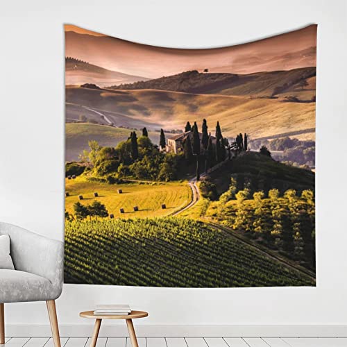 RVENU Toskana Landschaft Baum Landschaft Bauernhof gedruckt Indoor Dekorativer Wandteppich Veranda Hängende Dekoration Schlafzimmer Wohnzimmer Heimdekoration 150 x 150 cm RVENU Toskana Landschaft Baum Landschaft Bauernhof gedruckt Indoor Dekorativer Wandteppich Veranda Hängende Dekoration Schlafzimmer Wohnzimmer Heimdekoration 150 x 150 cm von RVENU
