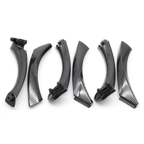 RVEVFBKBAL Auto 6PCS Set Vorne Hinten Links Rechts Innenraum Beifahrer Tür Ziehgriff Für 3er E90 E91 2004-2012(LHD-Carbon 6PCS) von RVEVFBKBAL
