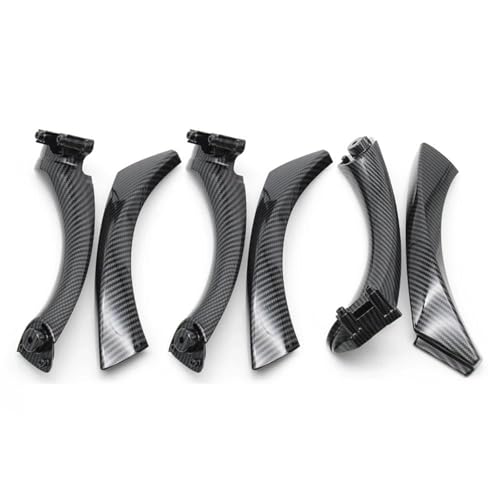RVEVFBKBAL Auto 6PCS Set Vorne Hinten Links Rechts Innenraum Beifahrer Tür Ziehgriff Für 3er E90 E91 2004-2012(RHD-Carbon 6PCS) von RVEVFBKBAL