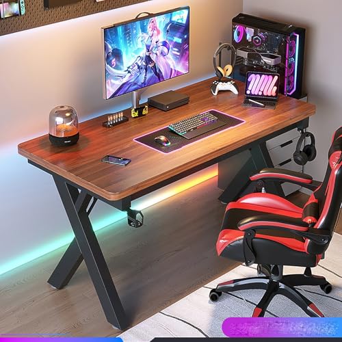 Computertisch, Gaming-Schreibtisch mit Ständer, ergonomischer Schreibtisch, Tischplatte aus Kohlefaser, Metallbeine, mit Getränkehalter und Kopfhörerhalter, geeignet für das Homeoffice Wood,80cm Computertisch, Gaming-Schreibtisch mit Ständer, ergonomischer Schreibtisch, Tischplatte aus Kohlefaser, Metallbeine, mit Getränkehalter und Kopfhörerhalter, geeignet für das Homeoffice Wood,80cm von RVGVPMAMTZ