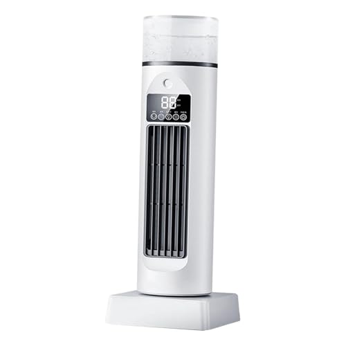 Desktop-Turmventilator mit Luftbefeuchter, einstellbare Windgeschwindigkeit, leiser USB-Touch, 6-Stunden-Zeitsteuerung, stabile Schaukel, geeignet zum Schlafen im Desktop-Zelt zu Hause Black von RVGVPMAMTZ