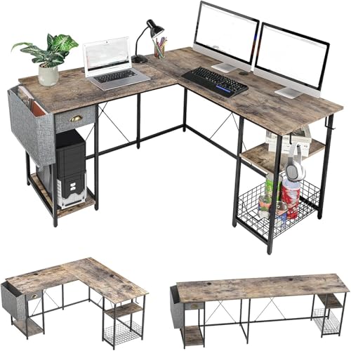 Doppelschreibtisch,großer 88,5 Zoll L-förmiger Computertisch mit Ablagefächern und Schubladen,langer Eckschreibtisch fürs Home Office,PC-Laptop-Arbeitsplatz mit Haken,Aufbewahrungstasche Wood color Doppelschreibtisch,großer 88,5 Zoll L-förmiger Computertisch mit Ablagefächern und Schubladen,langer Eckschreibtisch fürs Home Office,PC-Laptop-Arbeitsplatz mit Haken,Aufbewahrungstasche Wood color von RVGVPMAMTZ