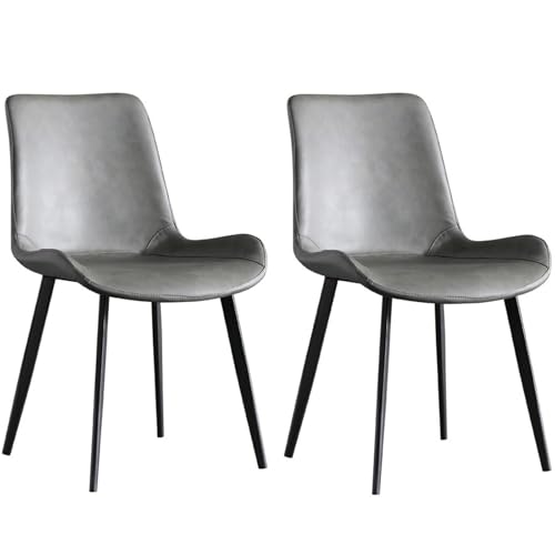Esszimmerstuhl 2er-Set,Moderne Küchen- und Esszimmerstühle,Gepolsterte Sitzfläche mit schwarzen Metallbeinen,Armlose Beistellstühle aus Kunstleder für Wohnzimmer,Wartebereich,Esszimmer Gray Esszimmerstuhl 2er-Set,Moderne Küchen- und Esszimmerstühle,Gepolsterte Sitzfläche mit schwarzen Metallbeinen,Armlose Beistellstühle aus Kunstleder für Wohnzimmer,Wartebereich,Esszimmer Gray von RVGVPMAMTZ