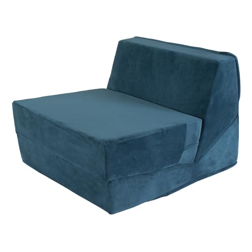 Klappbares Schlafsofa, umwandelbarer Futon-Sessel, 3-in-1-faltbare Bodenmatratze, atmungsaktives Lazy-Sofa aus hochdichtem Schwamm, bequemer Freizeitsessel für das Wohnzimmer der Wohnung Blue von RVGVPMAMTZ