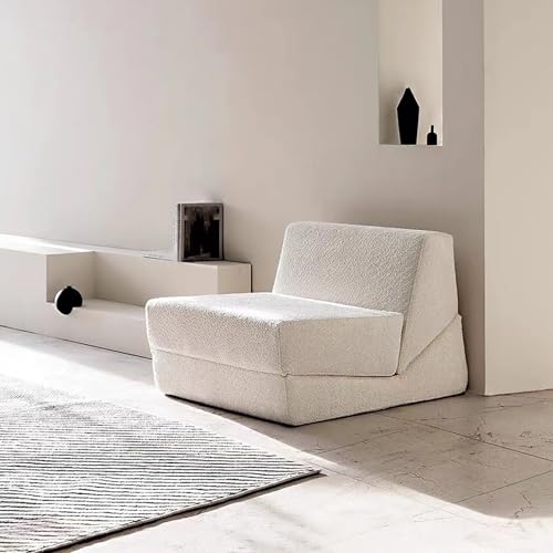 Klappbares Schlafsofa, umwandelbarer Futon-Sessel, 3-in-1-faltbare Bodenmatratze, atmungsaktives Lazy-Sofa aus hochdichtem Schwamm, bequemer Freizeitsessel für das Wohnzimmer der Wohnung White von RVGVPMAMTZ