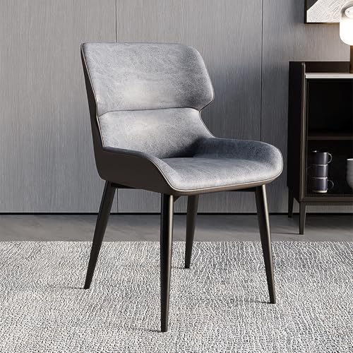 Moderner Küchen-Esszimmerstuhl, gepolsterter Küchenstuhl, Lederpolsterstuhl mit hoher Rückenlehne mit gepolsterter Sitzfläche und stabilen Metallbeinen, geeignet für Büro und Schlafzimmer Dark Gray von RVGVPMAMTZ