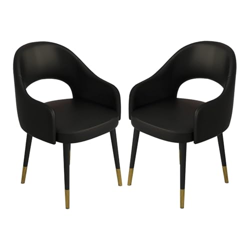 Modernes Esszimmerstuhl-Set, 2er-Set, bequemer Lederstuhl mit schmiedeeisernen Beinen, Küchenbarstuhl, Wohnzimmer-Eckstuhl, lässiger Empfangsstuhl mit hohler Rückenlehne G Modernes Esszimmerstuhl-Set, 2er-Set, bequemer Lederstuhl mit schmiedeeisernen Beinen, Küchenbarstuhl, Wohnzimmer-Eckstuhl, lässiger Empfangsstuhl mit hohler Rückenlehne G von RVGVPMAMTZ