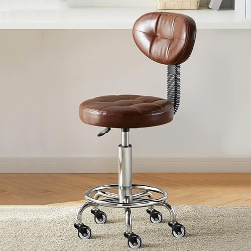 RVGVPMAMTZ Armloser Bürostuhl mit Rollen und Rückenlehne, ergonomischer Task-Stuhl, bequemer Arbeitsstuhl, Verstellbarer Nähstuhl, kompakter Bürostuhl für Büro, Arbeitszimmer, Konferenzraum Brown von RVGVPMAMTZ