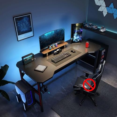 RVGVPMAMTZ Computertisch, Gaming-Schreibtisch mit Hängeregal, Oberfläche aus Kohlefaser, Computer-Werkbank mit Metallrahmen, Kopfhörerständer, geeignet für Schlafzimmer und Home-Office 80cm RVGVPMAMTZ Computertisch, Gaming-Schreibtisch mit Hängeregal, Oberfläche aus Kohlefaser, Computer-Werkbank mit Metallrahmen, Kopfhörerständer, geeignet für Schlafzimmer und Home-Office 80cm von RVGVPMAMTZ