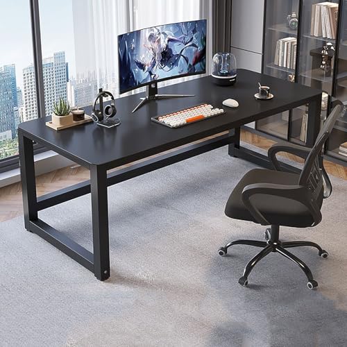 RVGVPMAMTZ Computertisch, Schreibtisch, moderner Computertisch aus Holz, einfacher Schreib-Studiertisch, PC-Laptop-Studiertisch mit verstärkter Querstrebe und Anti-Rutsch-Funktion A,120CM von RVGVPMAMTZ