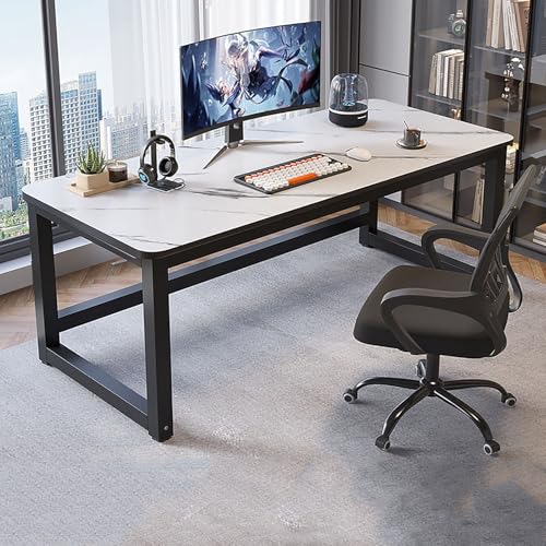 RVGVPMAMTZ Computertisch, Schreibtisch, moderner Computertisch aus Holz, einfacher Schreib-Studiertisch, PC-Laptop-Studiertisch mit verstärkter Querstrebe und Anti-Rutsch-Funktion C,120CM von RVGVPMAMTZ