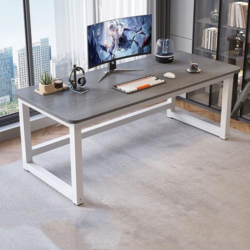 RVGVPMAMTZ Computertisch, Schreibtisch, moderner Computertisch aus Holz, einfacher Schreib-Studiertisch, PC-Laptop-Studiertisch mit verstärkter Querstrebe und Anti-Rutsch-Funktion D,120CM von RVGVPMAMTZ