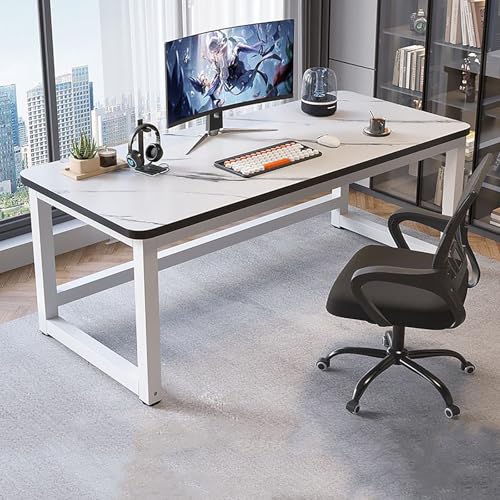 RVGVPMAMTZ Computertisch, Schreibtisch, moderner Computertisch aus Holz, einfacher Schreib-Studiertisch, PC-Laptop-Studiertisch mit verstärkter Querstrebe und Anti-Rutsch-Funktion E,100CM von RVGVPMAMTZ