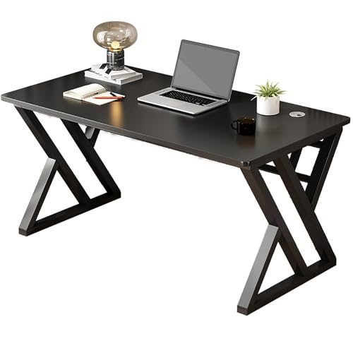 RVGVPMAMTZ Computertisch, großer Computer-Arbeitsplatz im Industriestil, moderner Spieltisch aus Holz, Chef-Computertisch, kann im Büro oder Schlafzimmer aufgestellt Werden Black,100cm von RVGVPMAMTZ