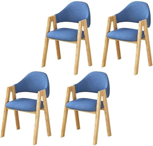 RVGVPMAMTZ Esszimmerstuhl, Polstersessel, nordischer Massivholz-Esszimmerstuhl mit A-Bein, Stuhl mit Rückenlehne für Zuhause, Schreibtischstuhl für Schlafzimmer, Teeladenstuhl, 4-teiliges Set D von RVGVPMAMTZ