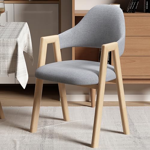 RVGVPMAMTZ Esszimmerstuhl aus Massivholz mit Armlehnen, Freizeitstuhl, Kleiner Bürostuhl aus Leinenbaumwolle mit Rückenlehne, ergonomisch geschwungene Rückenlehne, geeignet für Esszimmer/Wohnzimmer B RVGVPMAMTZ Esszimmerstuhl aus Massivholz mit Armlehnen, Freizeitstuhl, Kleiner Bürostuhl aus Leinenbaumwolle mit Rückenlehne, ergonomisch geschwungene Rückenlehne, geeignet für Esszimmer/Wohnzimmer B von RVGVPMAMTZ