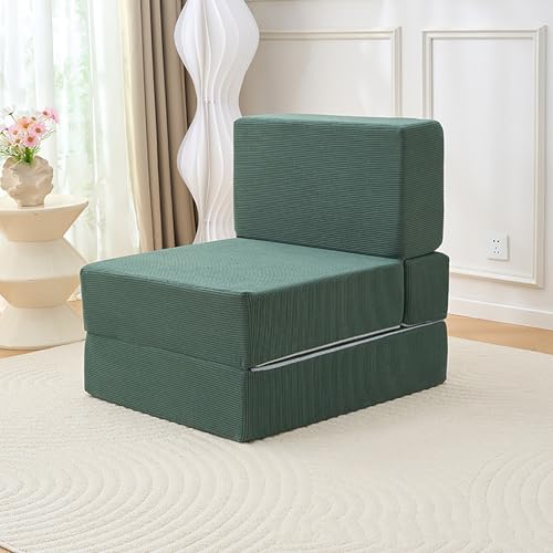 RVGVPMAMTZ Klappbares Schlafsofa, Futon-Möbel-Klappbett, hochdichter Schaumstoff mit Rückenlehne, umwandelbares Schlafsofa, Klappstuhlmatratze, Bodensofa für Wohnzimmer, Gästezimmer Green RVGVPMAMTZ Klappbares Schlafsofa, Futon-Möbel-Klappbett, hochdichter Schaumstoff mit Rückenlehne, umwandelbares Schlafsofa, Klappstuhlmatratze, Bodensofa für Wohnzimmer, Gästezimmer Green von RVGVPMAMTZ