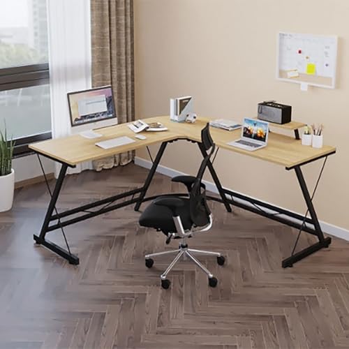 RVGVPMAMTZ L-förmiger Eck-Computertisch, Home-Office-Schreibtisch, Gaming-Workstation mit Monitorständer, platzsparend, einfach aufzubauen, geeignet für Home-Office D RVGVPMAMTZ L-förmiger Eck-Computertisch, Home-Office-Schreibtisch, Gaming-Workstation mit Monitorständer, platzsparend, einfach aufzubauen, geeignet für Home-Office D von RVGVPMAMTZ