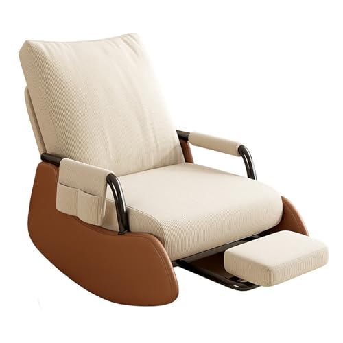 RVGVPMAMTZ Lazy Sofa Schaukelstuhl, Gleiter Schaukelstuhl mit Fußstütze und Verstellbarer Rückenlehne, Metallrahmen Sofastuhl, faltbares Design, geeignet für Wohnzimmer, Schlafzimmer, Büro 1 RVGVPMAMTZ Lazy Sofa Schaukelstuhl, Gleiter Schaukelstuhl mit Fußstütze und Verstellbarer Rückenlehne, Metallrahmen Sofastuhl, faltbares Design, geeignet für Wohnzimmer, Schlafzimmer, Büro 1 von RVGVPMAMTZ