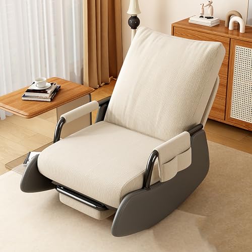 RVGVPMAMTZ Lazy Sofa Schaukelstuhl, Gleiter Schaukelstuhl mit Fußstütze und Verstellbarer Rückenlehne, Metallrahmen Sofastuhl, faltbares Design, geeignet für Wohnzimmer, Schlafzimmer, Büro 3 RVGVPMAMTZ Lazy Sofa Schaukelstuhl, Gleiter Schaukelstuhl mit Fußstütze und Verstellbarer Rückenlehne, Metallrahmen Sofastuhl, faltbares Design, geeignet für Wohnzimmer, Schlafzimmer, Büro 3 von RVGVPMAMTZ