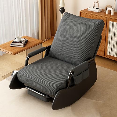 RVGVPMAMTZ Lazy Sofa Schaukelstuhl, Gleiter Schaukelstuhl mit Fußstütze und Verstellbarer Rückenlehne, Metallrahmen Sofastuhl, faltbares Design, geeignet für Wohnzimmer, Schlafzimmer, Büro 5 RVGVPMAMTZ Lazy Sofa Schaukelstuhl, Gleiter Schaukelstuhl mit Fußstütze und Verstellbarer Rückenlehne, Metallrahmen Sofastuhl, faltbares Design, geeignet für Wohnzimmer, Schlafzimmer, Büro 5 von RVGVPMAMTZ