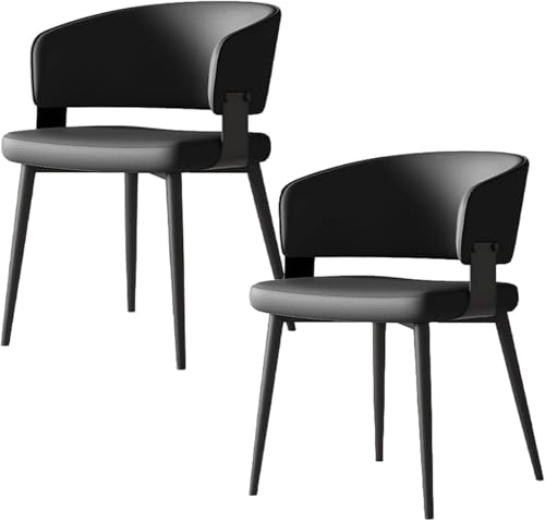 RVGVPMAMTZ Moderne Esszimmerstühle aus Kunstleder, 2er-Set, Mid-Century-Stil, weicher Stuhl mit Rückenlehne, Armlehnen, schwarzen Metallbeinen, geeignet für Esszimmer, Büro oder Wohnzimmer Black RVGVPMAMTZ Moderne Esszimmerstühle aus Kunstleder, 2er-Set, Mid-Century-Stil, weicher Stuhl mit Rückenlehne, Armlehnen, schwarzen Metallbeinen, geeignet für Esszimmer, Büro oder Wohnzimmer Black von RVGVPMAMTZ