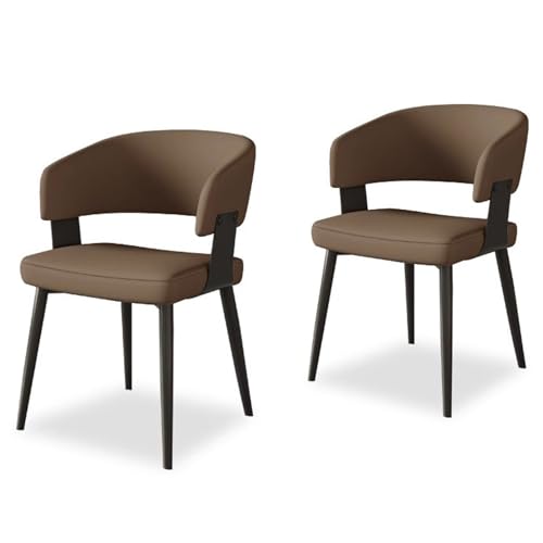 RVGVPMAMTZ Moderne Esszimmerstühle aus Kunstleder, 2er-Set, Mid-Century-Stil, weicher Stuhl mit Rückenlehne, Armlehnen, schwarzen Metallbeinen, geeignet für Esszimmer, Büro oder Wohnzimmer Coffee RVGVPMAMTZ Moderne Esszimmerstühle aus Kunstleder, 2er-Set, Mid-Century-Stil, weicher Stuhl mit Rückenlehne, Armlehnen, schwarzen Metallbeinen, geeignet für Esszimmer, Büro oder Wohnzimmer Coffee von RVGVPMAMTZ