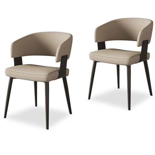 RVGVPMAMTZ Moderne Esszimmerstühle aus Kunstleder, 2er-Set, Mid-Century-Stil, weicher Stuhl mit Rückenlehne, Armlehnen, schwarzen Metallbeinen, geeignet für Esszimmer, Büro oder Wohnzimmer Khaki RVGVPMAMTZ Moderne Esszimmerstühle aus Kunstleder, 2er-Set, Mid-Century-Stil, weicher Stuhl mit Rückenlehne, Armlehnen, schwarzen Metallbeinen, geeignet für Esszimmer, Büro oder Wohnzimmer Khaki von RVGVPMAMTZ