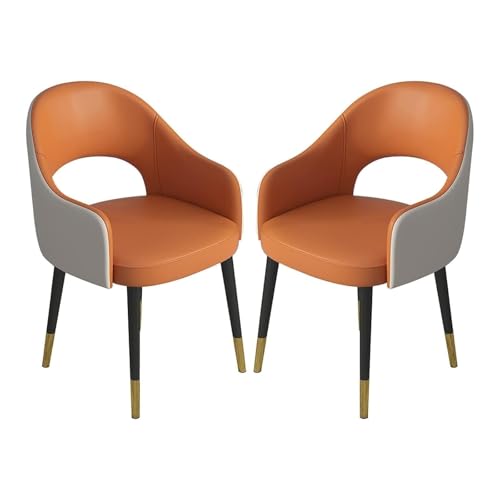 RVGVPMAMTZ Modernes Esszimmerstuhl-Set, 2er-Set, bequemer Lederstuhl mit schmiedeeisernen Beinen, Küchenbarstuhl, Wohnzimmer-Eckstuhl, lässiger Empfangsstuhl mit hohler Rückenlehne D RVGVPMAMTZ Modernes Esszimmerstuhl-Set, 2er-Set, bequemer Lederstuhl mit schmiedeeisernen Beinen, Küchenbarstuhl, Wohnzimmer-Eckstuhl, lässiger Empfangsstuhl mit hohler Rückenlehne D von RVGVPMAMTZ