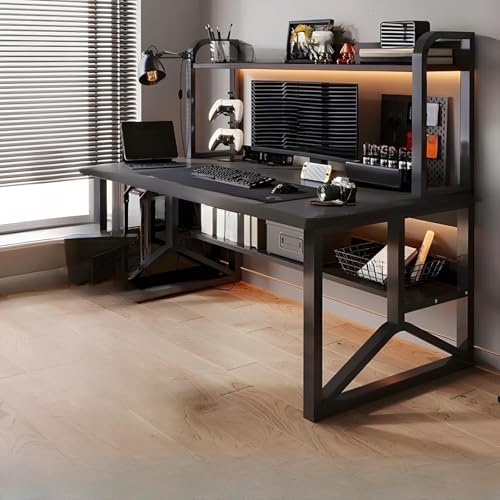 RVGVPMAMTZ Rechteckiger Holzschreibtisch, Gaming-Tisch, moderner Computertisch, Büroschreibtisch mit Metallrahmen und Bücherregal, moderner Schreibtisch fürs Homeoffice 80cm,1 RVGVPMAMTZ Rechteckiger Holzschreibtisch, Gaming-Tisch, moderner Computertisch, Büroschreibtisch mit Metallrahmen und Bücherregal, moderner Schreibtisch fürs Homeoffice 80cm,1 von RVGVPMAMTZ