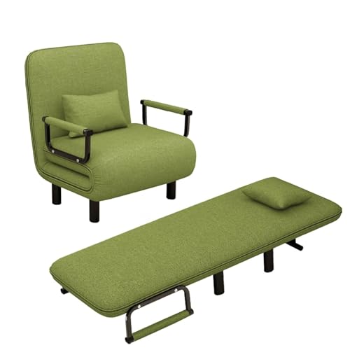 RVGVPMAMTZ Umwandelbares Klappschlafsofa, 3-in-1-Klappsessel mit fünffach Verstellbarer Rückenlehne, bequemes Einzelschlafsofa, Ruhesessel mit Kissen, geeignet für Wohnzimmer, Büro Grass Green RVGVPMAMTZ Umwandelbares Klappschlafsofa, 3-in-1-Klappsessel mit fünffach Verstellbarer Rückenlehne, bequemes Einzelschlafsofa, Ruhesessel mit Kissen, geeignet für Wohnzimmer, Büro Grass Green von RVGVPMAMTZ