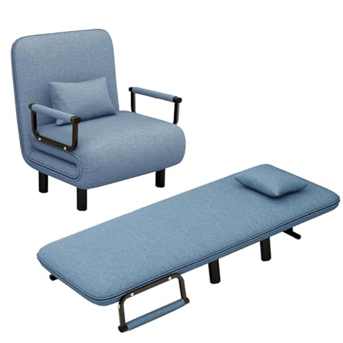 RVGVPMAMTZ Umwandelbares Klappschlafsofa, 3-in-1-Klappsessel mit fünffach Verstellbarer Rückenlehne, bequemes Einzelschlafsofa, Ruhesessel mit Kissen, geeignet für Wohnzimmer, Büro Light Blue RVGVPMAMTZ Umwandelbares Klappschlafsofa, 3-in-1-Klappsessel mit fünffach Verstellbarer Rückenlehne, bequemes Einzelschlafsofa, Ruhesessel mit Kissen, geeignet für Wohnzimmer, Büro Light Blue von RVGVPMAMTZ