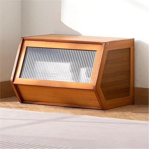 Stapelbarer Aufbewahrungsschrank aus Bambus,Nachttisch,vertikaler,staubdichter Vitrinenschrank mit umkehrbarer Acryltür,verschiedene Größen,geeignet für Küche,Schlafzimmer,Wohnzimmer usw Brown,51 von RVGVPMAMTZ