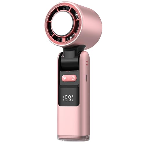 Tragbarer Handventilator mit Kühlplatte, 1–199 Windgeschwindigkeiten, faltbarer Mini-Ventilator, Betriebszeit bis zu 6 Stunden, geeignet für Reisen, Büro, Zuhause und im Freien Pink von RVGVPMAMTZ