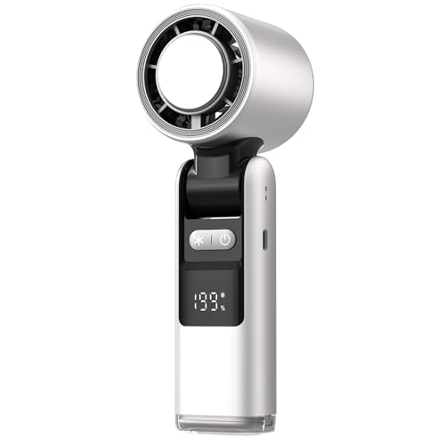 Tragbarer Handventilator mit Kühlplatte, 1–199 Windgeschwindigkeiten, faltbarer Mini-Ventilator, Betriebszeit bis zu 6 Stunden, geeignet für Reisen, Büro, Zuhause und im Freien White von RVGVPMAMTZ