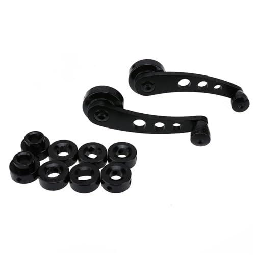 Handkurbel Autofenster 1/2Set 2 Teile/Satz Aluminium Legierung Universal Auto Fenster Griff Wickler Riser Ersatz Rot Blau Silber Schwarz Universal Fensterkurbel(Black 1Set 2Pcs) von RVIFY