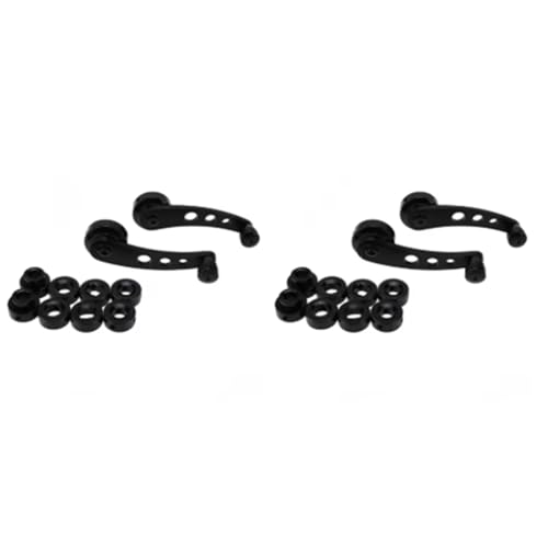 Handkurbel Autofenster 1/2Set 2 Teile/Satz Aluminium Legierung Universal Auto Fenster Griff Wickler Riser Ersatz Rot Blau Silber Schwarz Universal Fensterkurbel(Black 2Set 4Pcs) von RVIFY