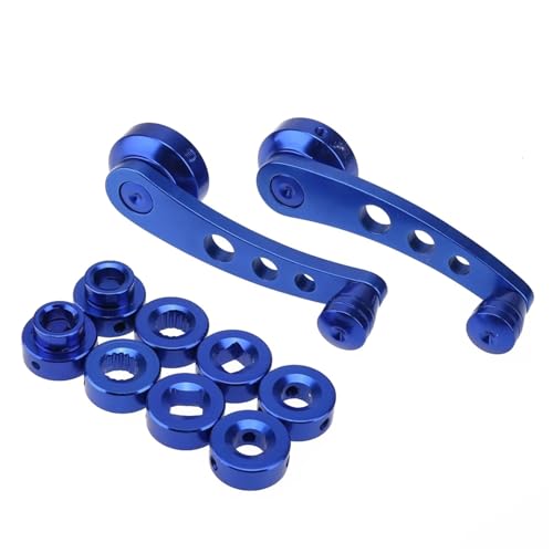 Handkurbel Autofenster 1/2Set 2 Teile/Satz Aluminium Legierung Universal Auto Fenster Griff Wickler Riser Ersatz Rot Blau Silber Schwarz Universal Fensterkurbel(Blue 1Set 2Pcs) von RVIFY