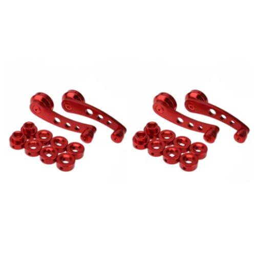 Handkurbel Autofenster 1/2Set 2 Teile/Satz Aluminium Legierung Universal Auto Fenster Griff Wickler Riser Ersatz Rot Blau Silber Schwarz Universal Fensterkurbel(Red 2Set 4Pcs) von RVIFY