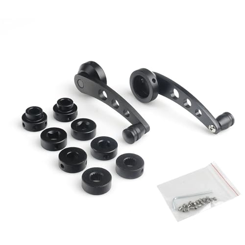 Handkurbel Autofenster 2Pcs Aluminium Legierung Universal Auto Manuelle Fenster Hebe Kurbel Griff Wickler Riser Kurbel Riser Kit Universal Griffe Universal Fensterkurbel(Black) von RVIFY