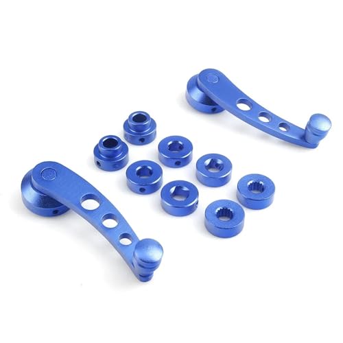 Handkurbel Autofenster 2Pcs Aluminium Legierung Universal Auto Manuelle Fenster Hebe Kurbel Griff Wickler Riser Kurbel Riser Kit Universal Griffe Universal Fensterkurbel(Blue) von RVIFY