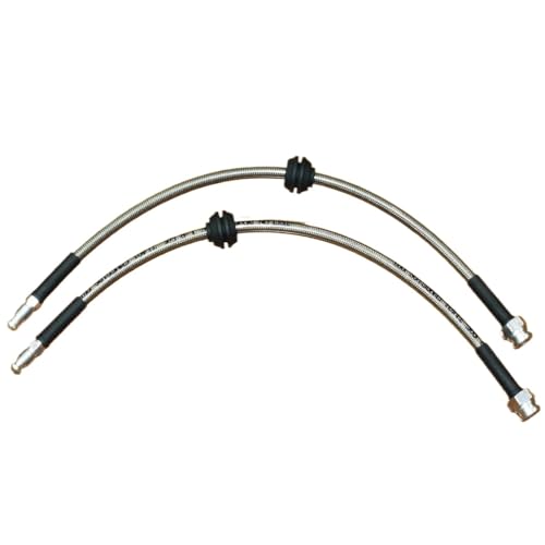 RVIFY Bremsleitung 1 Paar Edelstahl Metric M10x1 Female Conc Swivel + Male Conv M10 AN3 Geflochtene Universal Hydraulische Bremsschlauch(600MM) von RVIFY