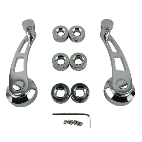 RVIFY Handkurbel Autofenster 1 Paar Chrome Billet Aluminium 4-1/4 Fenster Kurbel Griff Kit Fit Für Ford Universal Fensterkurbel RVIFY Handkurbel Autofenster 1 Paar Chrome Billet Aluminium 4-1/4 Fenster Kurbel Griff Kit Fit Für Ford Universal Fensterkurbel von RVIFY