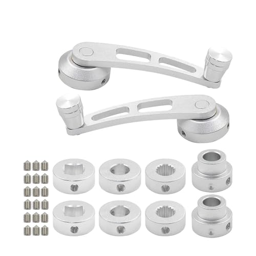 RVIFY Handkurbel Autofenster 2 stück Auto Fenster Kurbel Griff Ersatz Reparatur Automotive Hebel Fenster Schalter Universal Fensterkurbel(Silver) von RVIFY