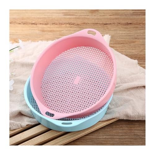 RVIFY Sieb, Erdsieb Garten Sieb Boden Mesh Filter Schmutz Sichter Griff Bonsai Gartenarbeit Werkzeug Garten Liefert Gartensieb(Pink 1) von RVIFY