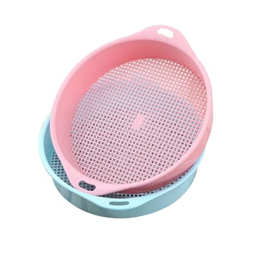 RVIFY Sieb, Erdsieb Garten Sieb Boden Mesh Filter Schmutz Sichter Griff Bonsai Gartenarbeit Werkzeug Garten Liefert Gartensieb(Pink 1) von RVIFY