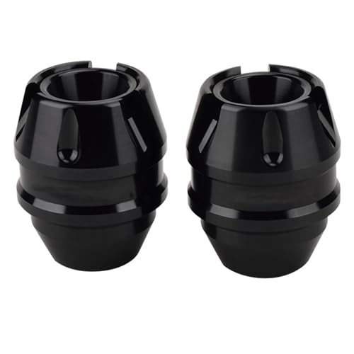 Stoßdämpfer Motorrad CNC Vorderachse Gabel Rad Herbst Rahmen Slider Protector Fit Für Yamaha XMAX300 NMAX155 2014-2024 Motorräder Stoßdämpfer(Black-with Logo) von RVIFY