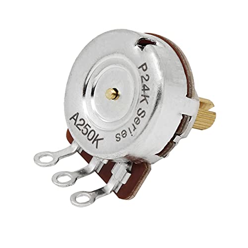 Einstellbarer Widerstand, 1 Stück kurze Messingschaft-Steuertöpfe A500K Audio-Kegelpotentiometer 24-Keil-Split-Schaft D3/8" for die Lautstärkeregelung von E-Gitarren(Short Split Shaft,A250K) von RVJCMCDC