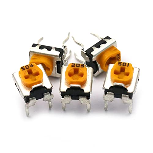 Einstellbarer Widerstand, 10 STÜCKE WH06-2 Potentiometer 100R 200R 500R 1K 2K 5K 10K 20K 50K 100K 200K 1M Single-Turn-Pot Variable Dimmerschalter Widerstände(200K Ohm) von RVJCMCDC